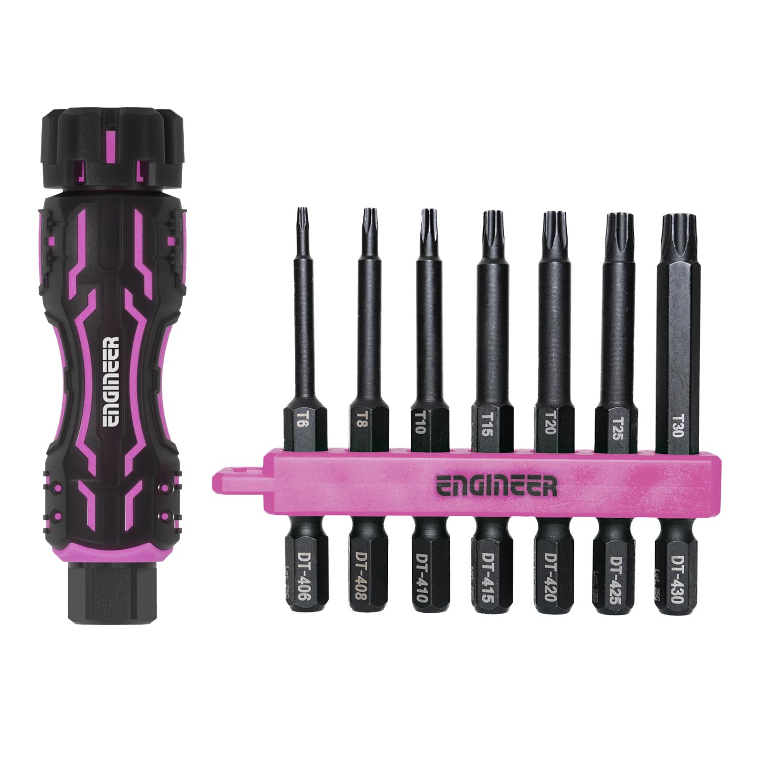 Инженерный ключ MINI с шестилопастным шлицем посередине и DZ-83P розовый