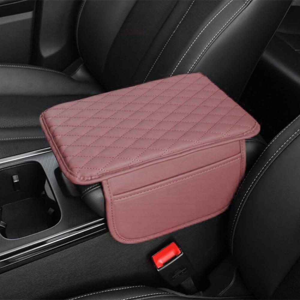 PU Leather Center Console Protector Cover Universal Armrest Storage Car Accessories