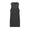 Women's New European and American Style Sleeveless Stand-up Collar Breasted Soft Short Dress