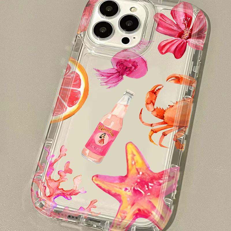 Blue Ocean Animals Phone Case For iPhone 16 15 14 Pro 13 12 11 Max Plus 7 8 Plus XR X XS SE 2020 Shockproof Soft Silicone Cover