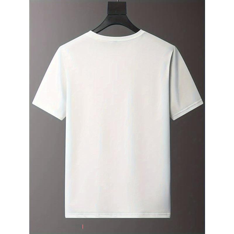 European sizes Men'S Fashion Short-Sleeved T-Shirt with Letter Pattern Print, Suitable for Teenagers As a Casual Crew Neck Top for Spring And Summer