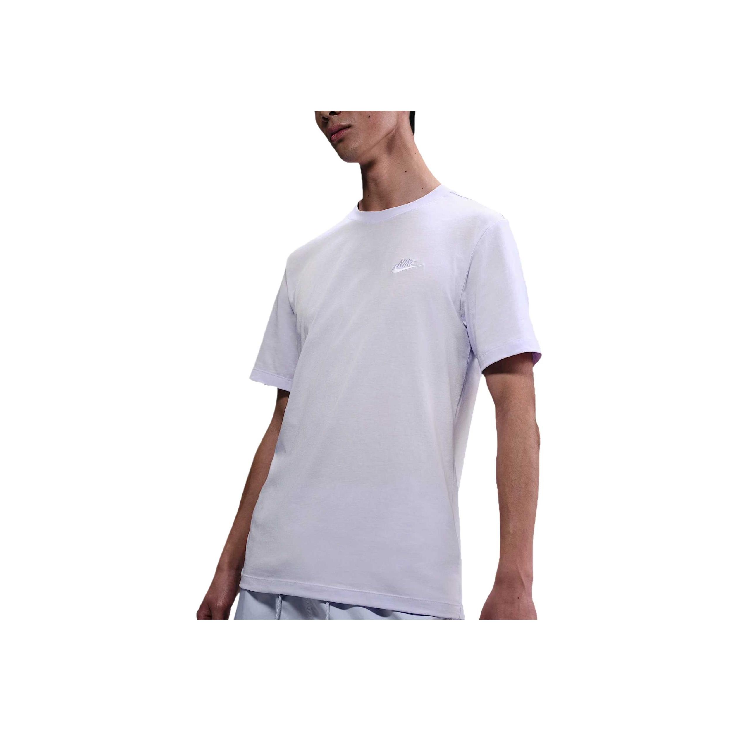 Nike Sportswear Club SS25 Comfortable Fashion Simple Versatile Solid Color Brand Logo Short Sleeve T-Shirt Men Tops White AR4999-538 S