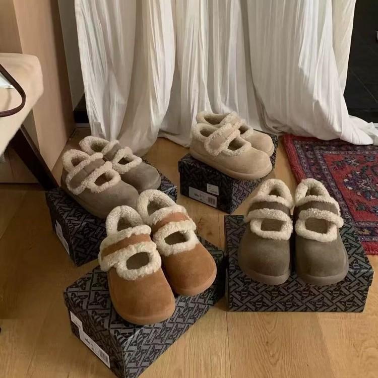 Winter 2025 New Sampo Lamb Fur Potatoes Mary Jane Comfortable Versatile Fur Integrated Snow Cotton Shoes