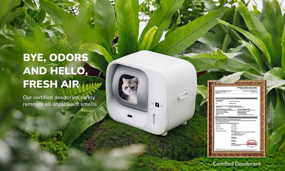 Furbulous Self Cleaning Cat Litter Box, Automatic Scooping&Sealing, APP Remote Control, 7-Sensor Safety System, 60L for 1-3 Cats, 3 Months Hands-Free