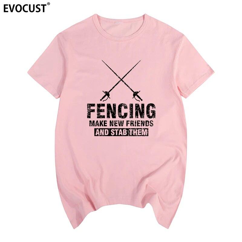 

Футболка «Фехтование, новые друзья», хлопковая футболка унисекс, новая женская футболка XL