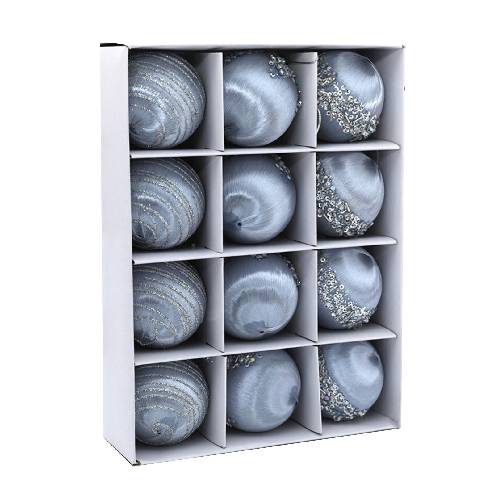 

6cm 12pcs Painted Colored Sticky Christmas Ball Set Boxed Christmas Decorations Christmas Tree Ornaments One Size