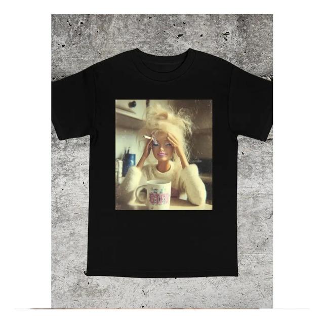 Short-Sleeved T-Shirt with Fun Barbie Ah Print XXL