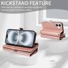 For iPhone 14 13 12 11 Pro Max SE 2022 X XS XR XS Max Wallet Case 10-Card Holder Soft Magnetic Snap Shoulder Strap Zipper Pocket