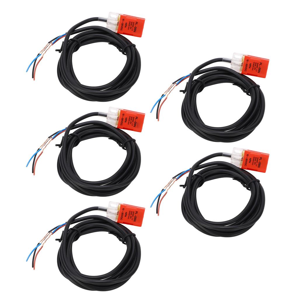 5Pcs Proximity Switch NPN Normally Open 100Hz Response Frequency IP65 Proximity Sensor DC10?30V