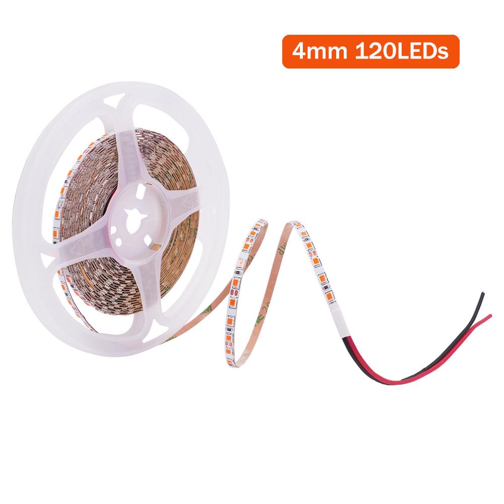 DC 12V LED Strip Light Orange 2835 SMD 120/240LEDs Flexible LED Tape 4mm 8mm 10mm Width LED Ribbon Light Rope for Decoration 5M