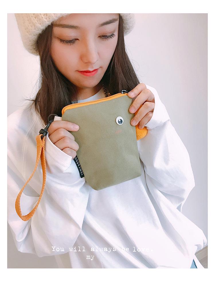 Three-Color Patchwork Women's Canvas Phone and Coin Clutch - Cute, Funny, Handheld Bag for Summer 2021