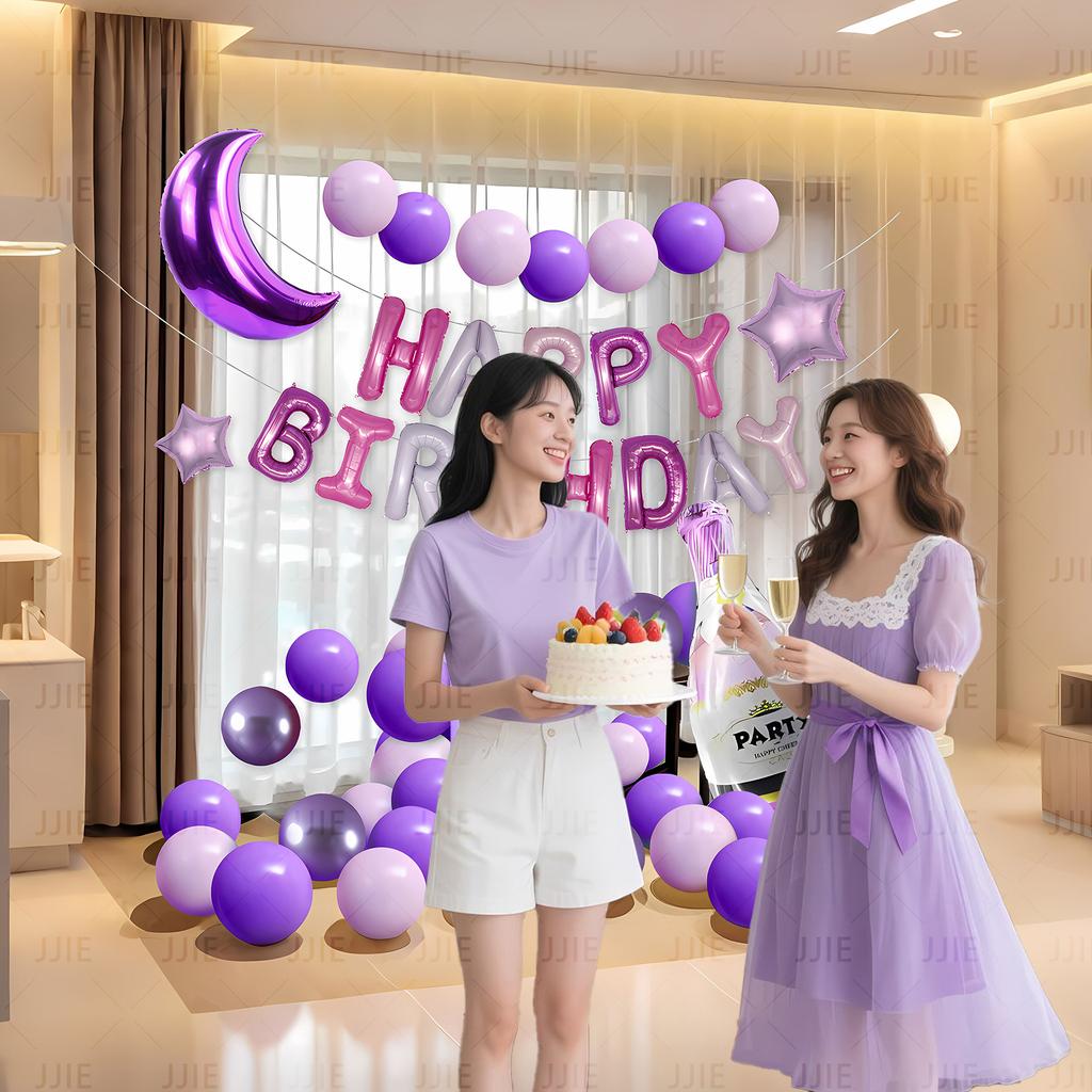 Happy Birthday Black And White Balloon Decoration Birthday Party Interior Decoration Package Male 18 Year Old Adult