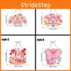 Valentines Pink Day Door Hanging Decor With Flowers Heart Design Party For