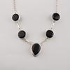 Collana d'Argento con Pietra di Onice Nera 16-18", Gioielli in Argento Sterling 925, Gioielli Mese di Nascita Luglio, Collana da Matrimonio in Onice Per Lei RN-3-22