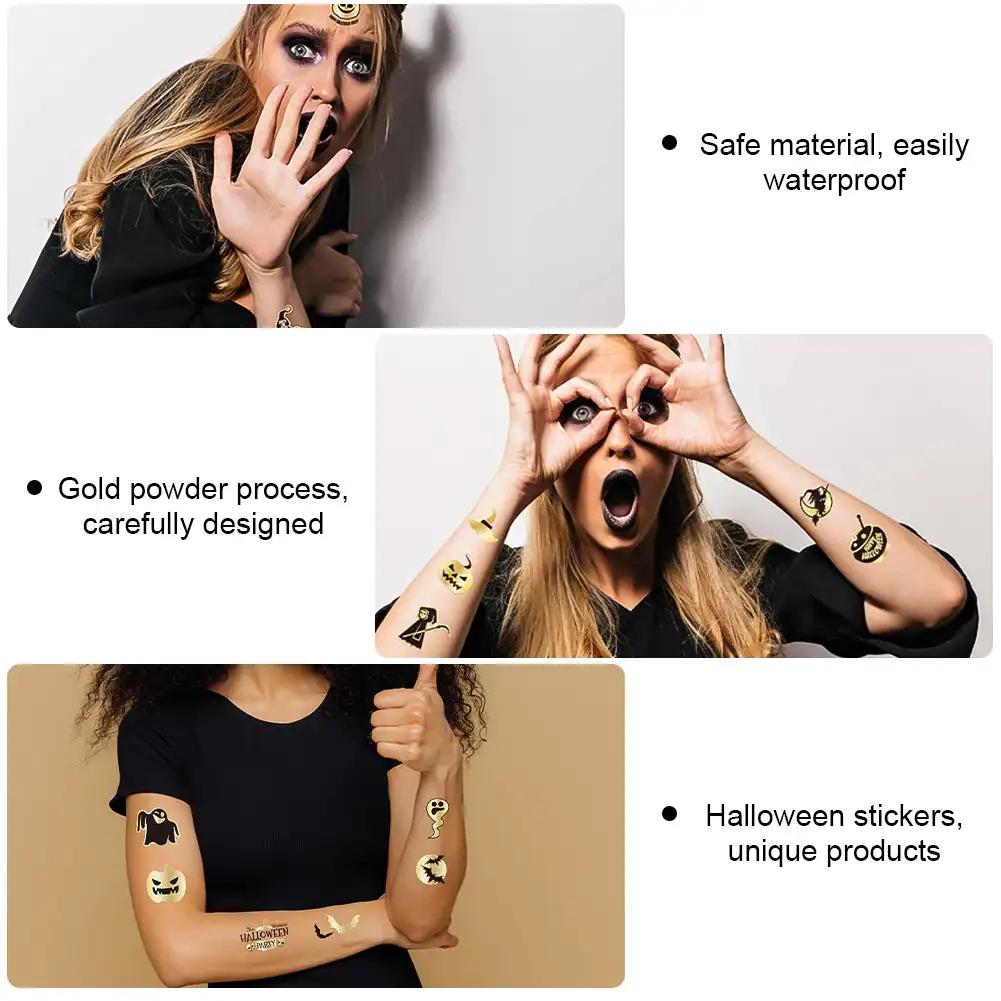 Shoulder Thorn Tattoo Sticker Halloween Cosplay Punk Fake Tattoo for Woman Man Clavicle Tatuajes Temporales Faux Tatouage Femme