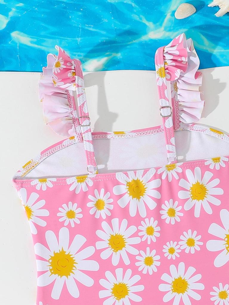 2026 European Girls' Printed One-Piece Swimsuit for Toddlers
