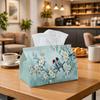 1pc Asian Traditional Tissue Box with Swallow Avian Flora Branch-Napkin Storage Organizer for Kitchen, Car Decorative Box, Purpose for Living Room, Be
