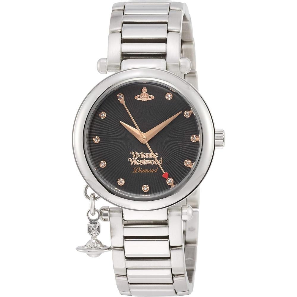 

[Vivienne Westwood] Часы Orb Diamond, нержавеющая сталь, серый циферблат, кварцевые VV006GNSL, женские параллельные, импортное серебро
