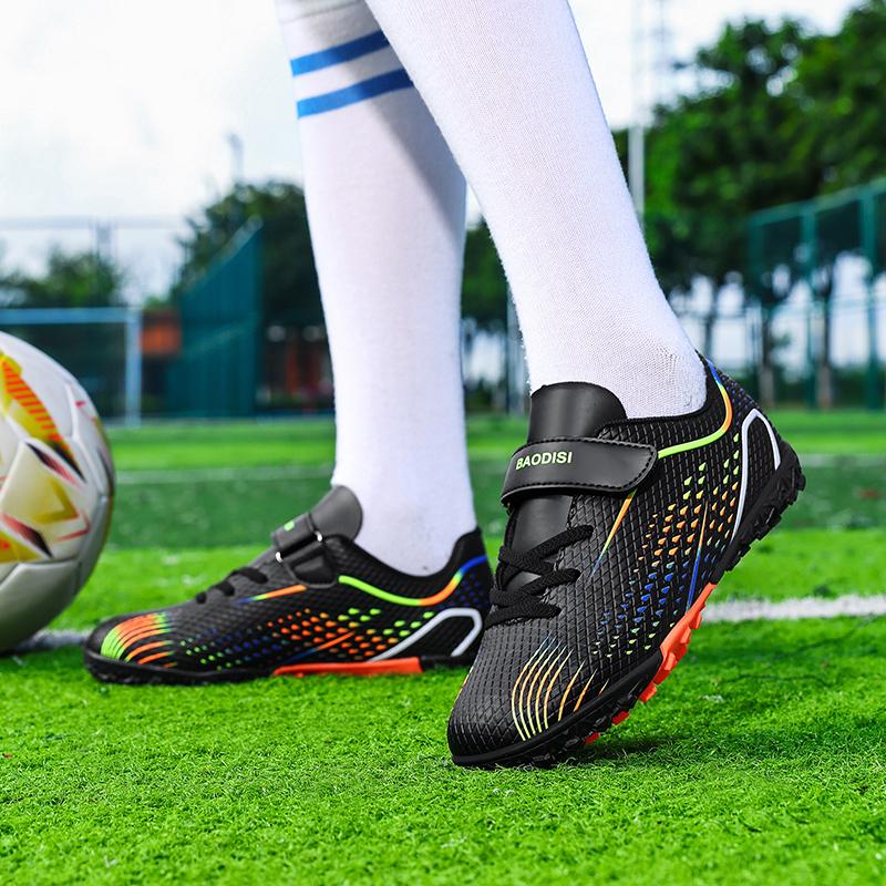 Boys Football Shoes AG/TF Spike Rubber Soft Sole Kid's Professional Artificial Turf Training Football Boots for Girls Soccer Shoes