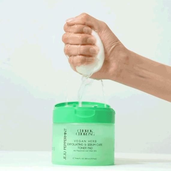 CHOROK CHORONG Vegan Herb Exfoliating & Sebum Care Jeju Peppermint Toner Pad (Travel Size / 15mL+2Pads) (3 Options)