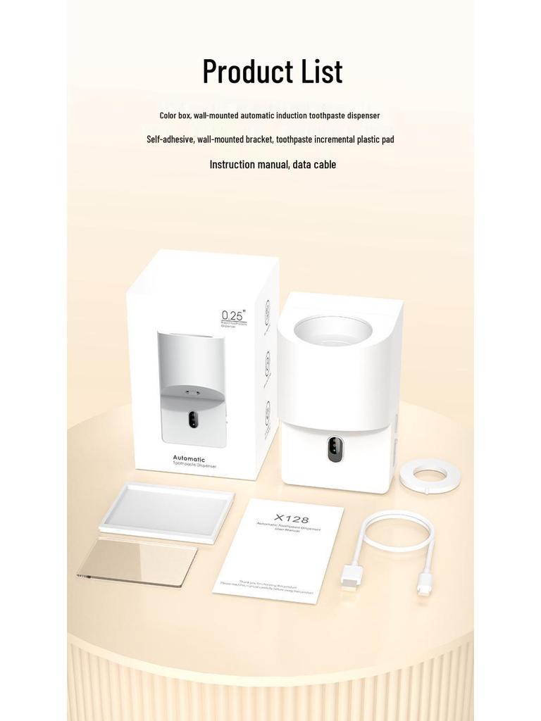 Smart Infrared Sensor Toothpaste Dispenser & Easy-Clean Wall-Mounted Toothbrush Holder