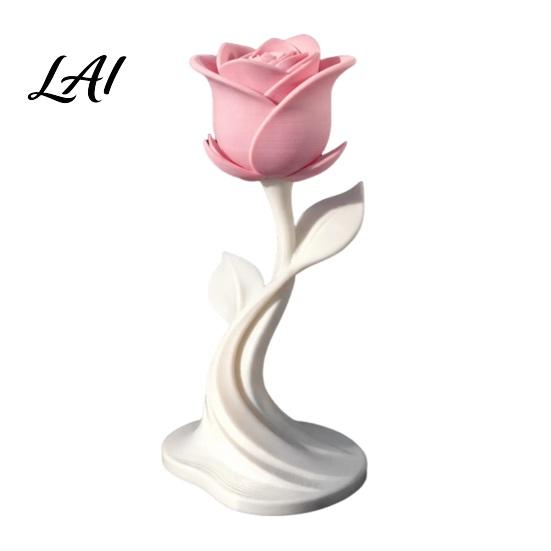 Elegant Tabletop Centerpiece Modern Rose Sculpture 3D Printed Minimalist Floral Decor Abstract Decor Flower Statue for Home Office Gift Lifelike
