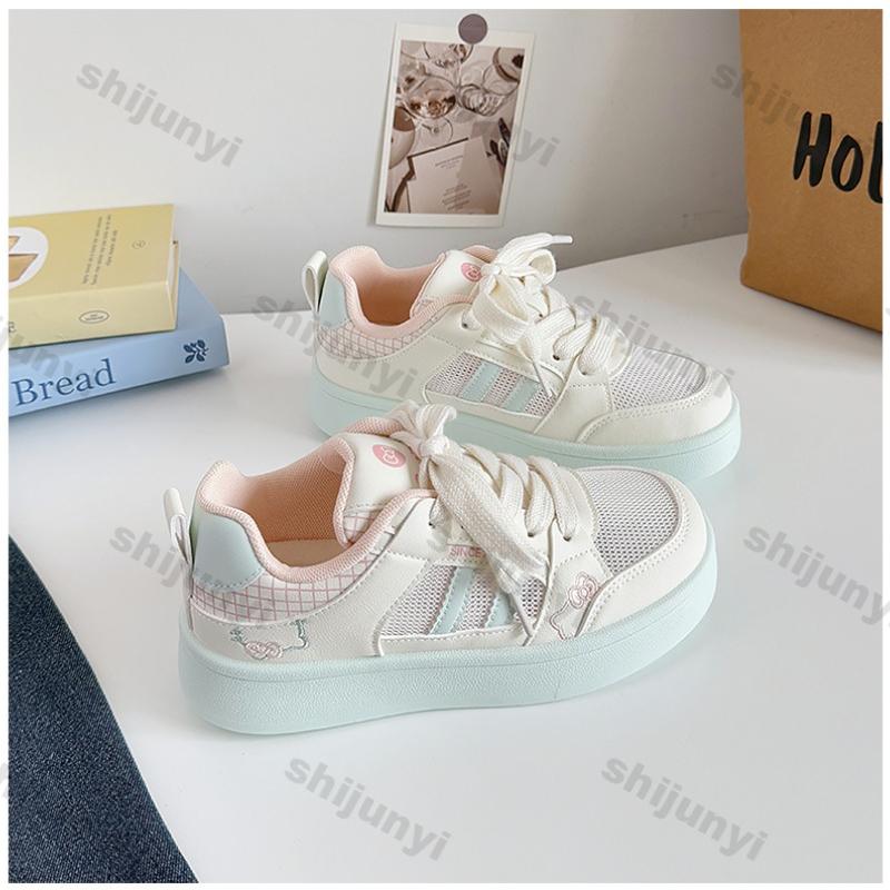 Women's White Sneakers 2025 New Outdoor Mesh Breathable Comfortable Flats Fashion Lace Up Height Increase Non Slip Casual Shoes