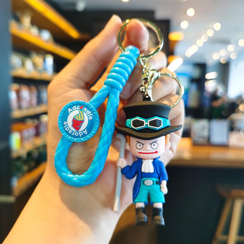 Cartoon Knit Luffy & Zoro Keychain Pendant