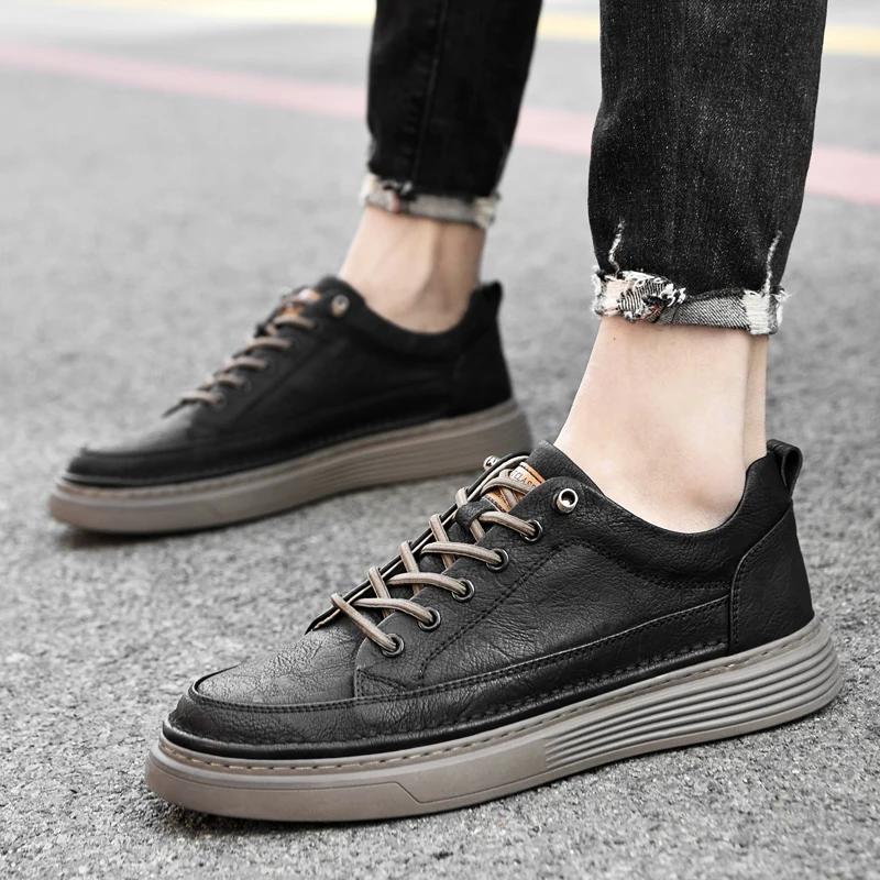 Spring men's high-quality Brown Oxford shoes  Genuine leather casual shoes handmade dress shoes men's large size: 37-47