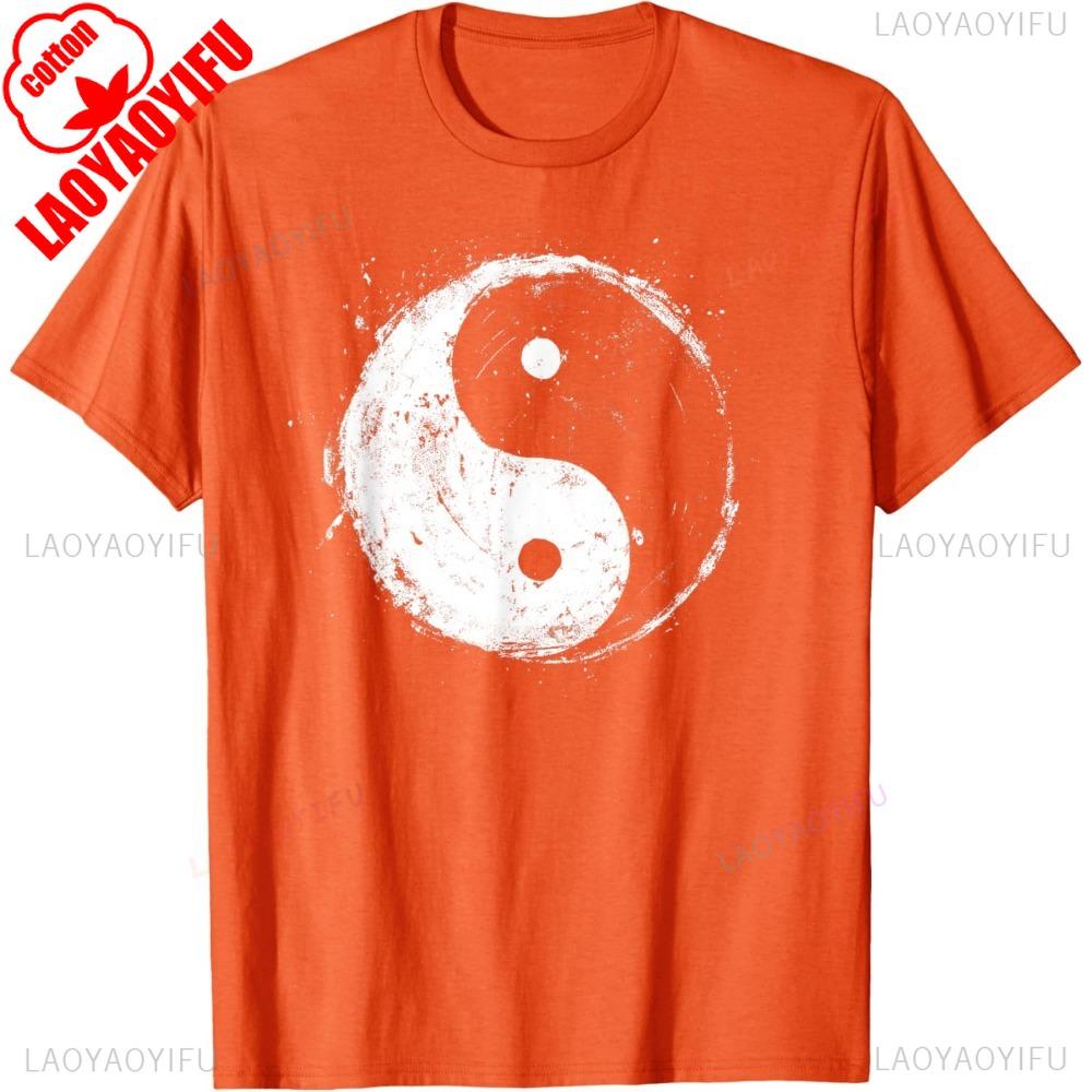 Yin Yang Graphic Printed Man TShirt Equilibrium Chinese Martial Arts Fashion Short Sleeve Cotton Tshirt Casual Loose Tees