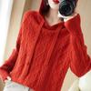 Women Knitted Hoodie Sweater MODERN NEW SAGA Winter Knitted Pullover Sweatshirt Autumn Cashmere Wool Sweaters Female Jumper