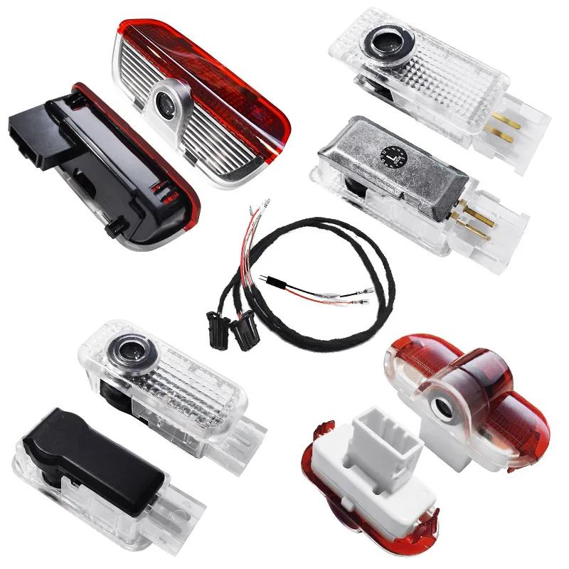 For VolkswagenMK5 2pcs LED Car Door Projector Logo Welcome Light For Volkswagen Golf Sagitar Passat TIGUAN TOUAREG Touran Phaeton B5 B6 B7 B8 CC