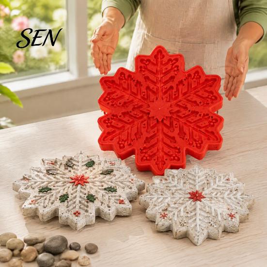 Ornamenti da Giardino Fatti a Mano Stampo in Silicone per Pietra da Calpestio, Stampini per Pavimentazione Girasole/Farfalla/Ape/Zucca/Fiocco di Neve/Fungo/Fatina, Riutilizzabili in Calcestruzzo