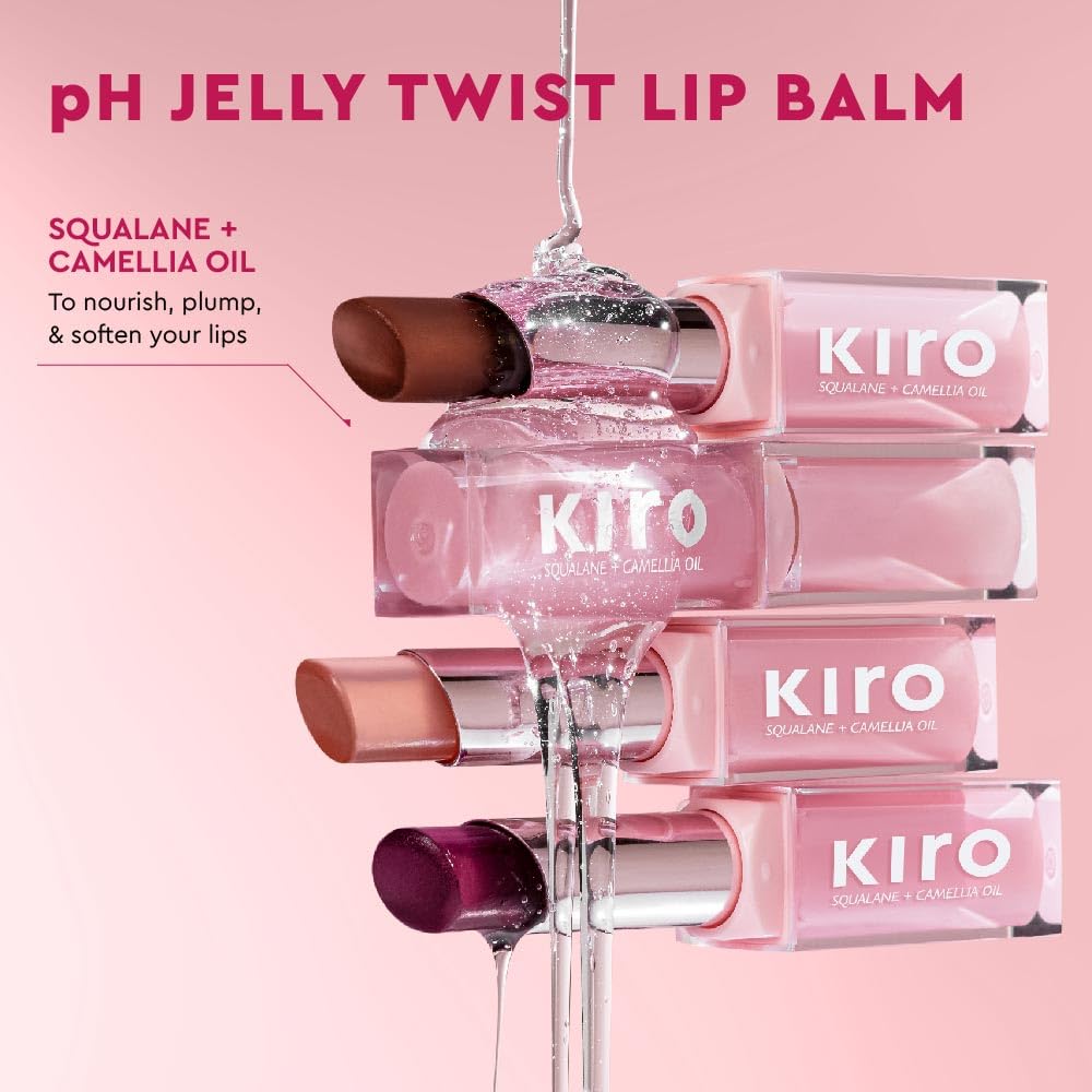 Kiro pH Jelly Twist Colour Adapting Lip Balm -Midnight Berry, 3g | Clear to Pink Tint | Hydrating Vegan Lip Balm with Squalane & Camellia Oil