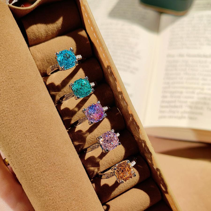 Classic Bull Head Star Anise Rose Cut Paraiba Pendant Necklace Colorful Diamond Stud Earrings Pink Diamond Ring Sea Blue Bracelet