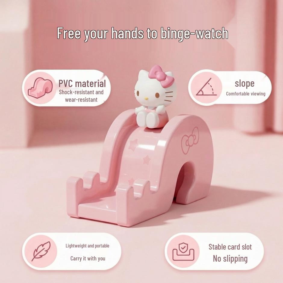 

Sanrio Slide Phone Holder Series: Kuromi, Hello Kitty, My Melody Figurines Gifts.