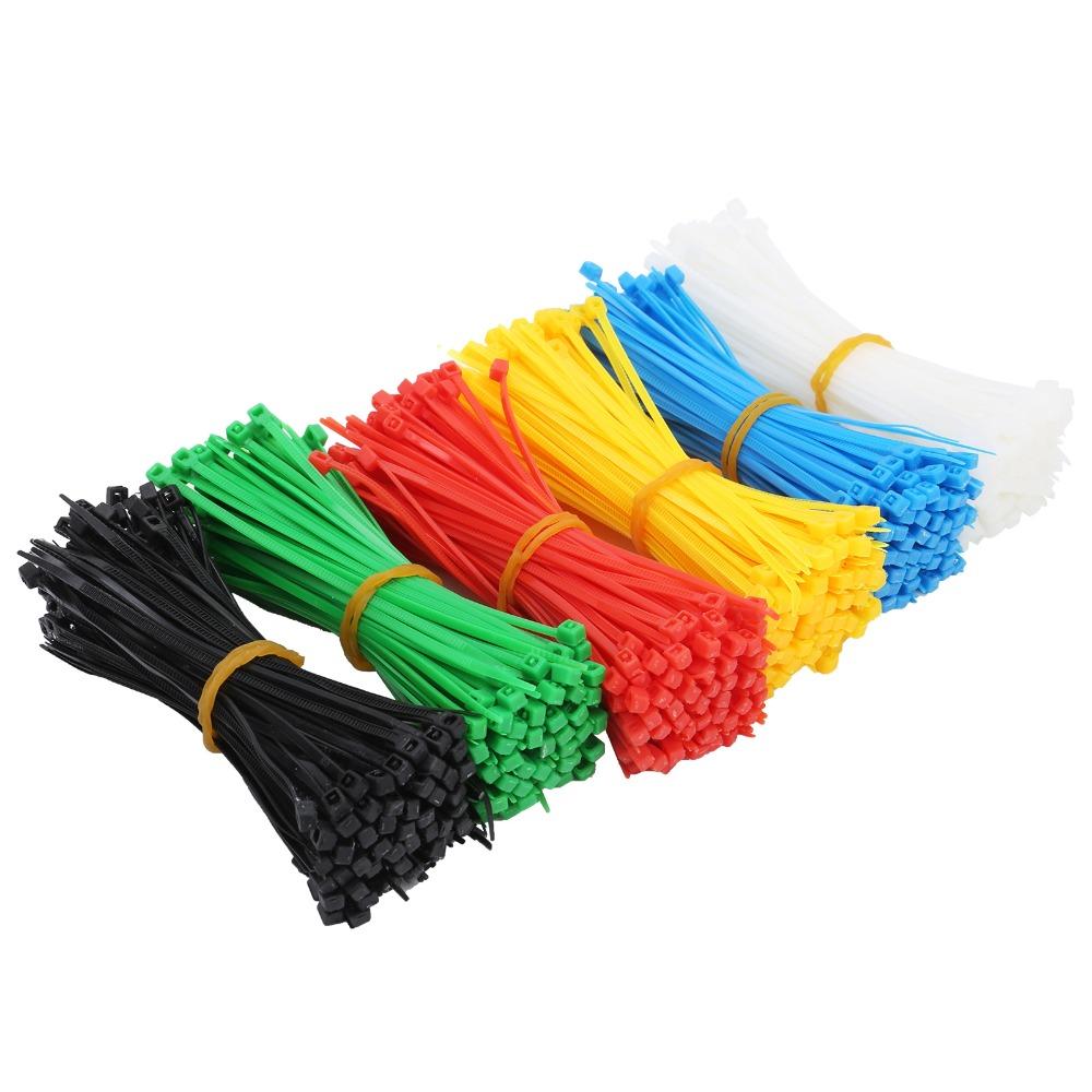 900pcs 6 Colors Multicolor Zip Ties Self-Locking Portable Zip Ties Cord Management