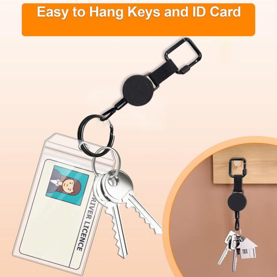 Mobile Phone Buckle Keychain with 60cm Cord ID Badge Holder Retractable Clip Anti-Theft Security Belt Clip Attachment for Travel Hiking