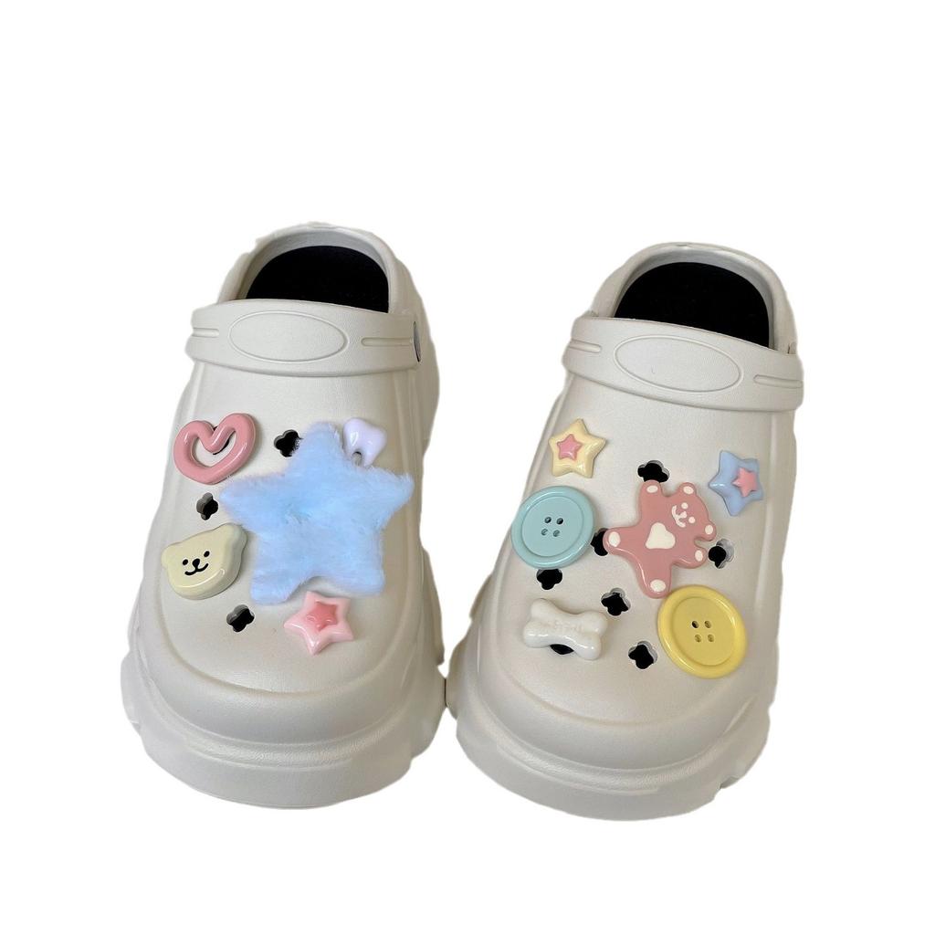 [] Cave Shoes Sandals Women's Summer Wear Heightened Thick-soled Non-slip Beach Baotou