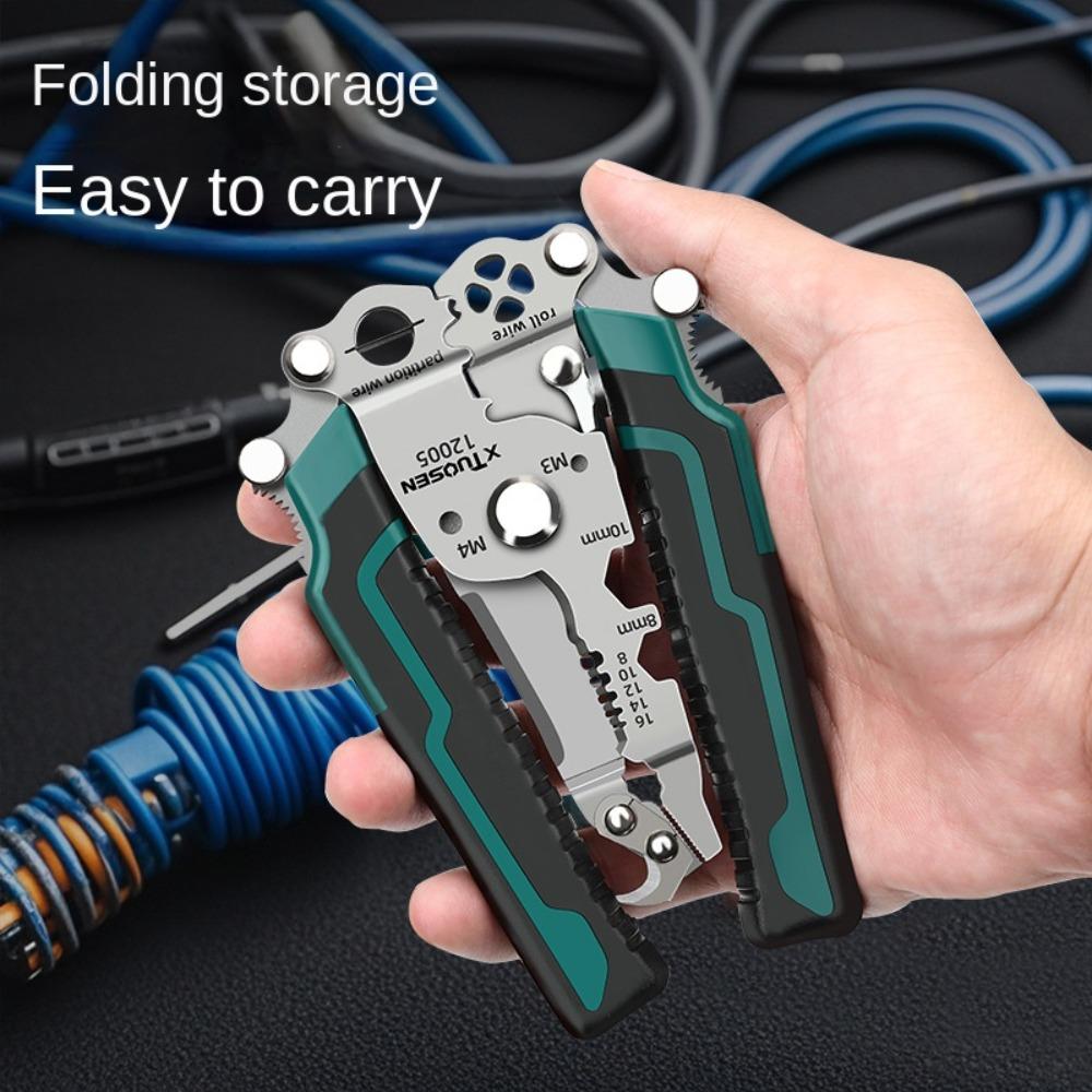 High-carbon Steel Electrician Crimpe Pliers Foldable Pincers New Wire Stripping Pliers  Electrician