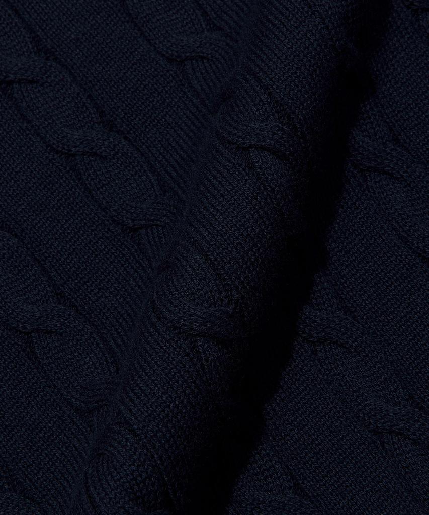 LEE Cable Collar Short Sleeve Knit Navy