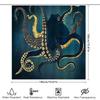 Ocean Octopus Shower Curtain Sea Life Coastal Bathroom Decor Nautical Teal Blue Waterproof Shower Curtain Set Vintage Wall Art