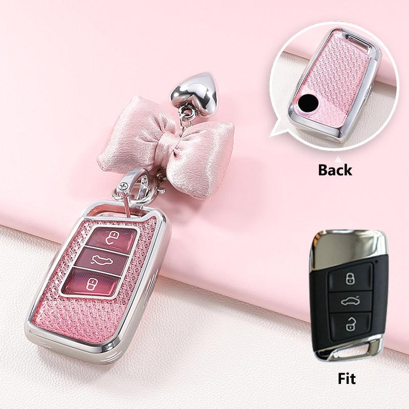 Crystal Tpu Key Case For Vw For Volkswagen For Magotan Gte Passat B6 B7 B8 Cc Skoda Fabia Superb Kodiaq A7 Key Cover Fob Holder