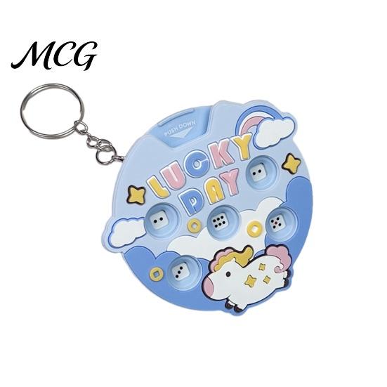 Colorful Keychain Pendant Pendant, Cartoon Macaron Patterns Key Chain with Metal Ring, Press Spin Dice Wheel Mini Games Educational Toy, Portable
