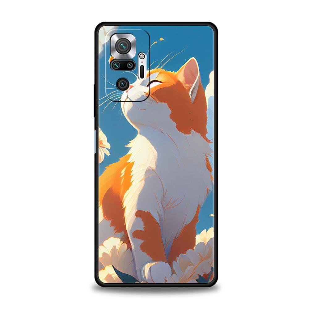 

Чехол для телефона Cover для Redmi 14C 10C Note 15 14 13 12 10 11 Pro Plus K40 5G Мягкий ТПУ Ударопрочный Fundas Оболочка Милый Кот Capas Coque Note 15ProPlus5G