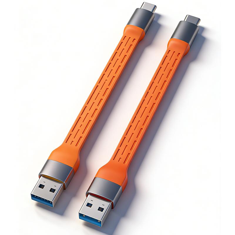15Cm Handy Type C Cable Silicone Braid Shielding TPE Shock Resistant 40Gbps High Speed Data Transmission 100W Boost Charging