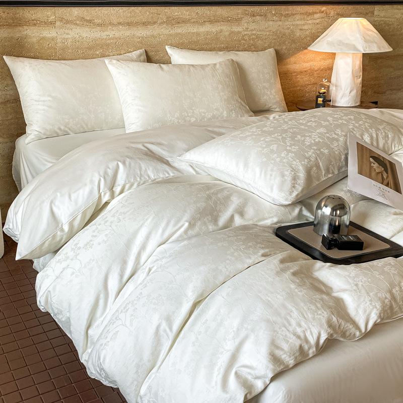 Luxury Jacquard Cotton 60s Sateen Bedding Set: Duvet Cover & Sheets