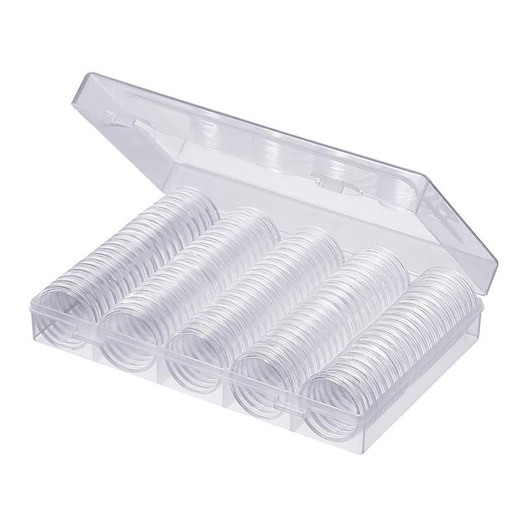100Pcs/Lot Coin Holder Capsules 30mm Plastic Round Box for Coin Collection Protector Coins Storage Box прозрачный