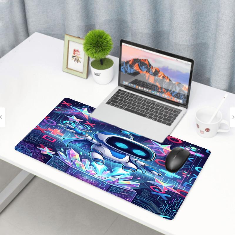 Cosmic Bot Crew Print Mouse Pad, Anti‑Slip Desktop keyboard Mat, for PC Laptop Gaming Working Daily Use, Cool Festival Surprise Gift