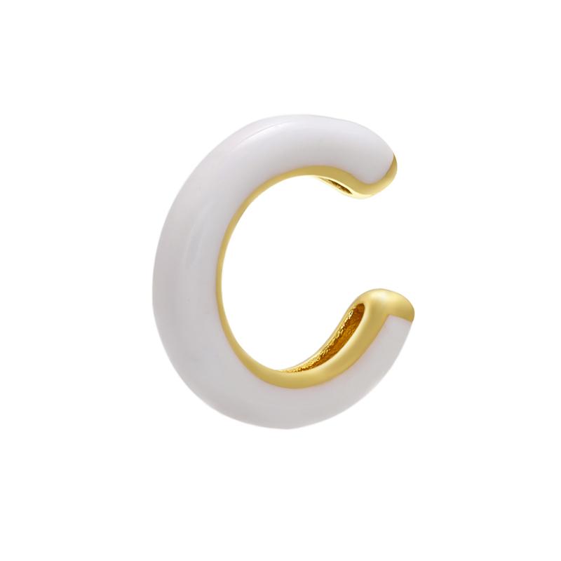 ZHUKOU 1 Stück C-Form Emaille Ohr-Manschetten für Frauen/Männer NEU beliebte Clip-Ohrringe Fake Piercing Ohrring Schmuck VE273